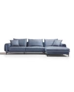 Althaf L-Shape Sofa Rest Section on Left when seated (Blue Grey)