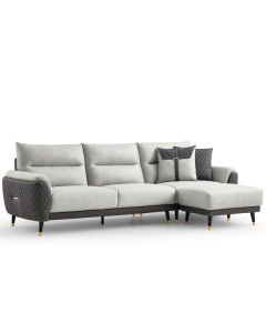 Yannick 4-Seater Sofa + Ottoman (Grey)