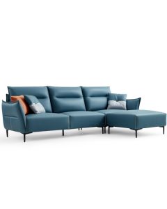 Cabal 4-Seater Sofa + Ottoman (Blue)